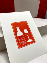 Load image into Gallery viewer, Orange wine print on a white background