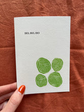Load image into Gallery viewer, A trio of card printed with green brussels sprouts on the front