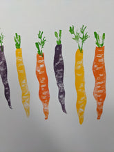 Load image into Gallery viewer, Close up of colourful carrot print