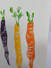 Load image into Gallery viewer, Close up of colourful carrot print