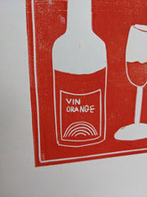 Load image into Gallery viewer, Close up of orange wine print