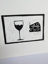 Load image into Gallery viewer, Close up of wine and cheese print