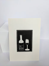 Load image into Gallery viewer, Black white wine print on a white background
