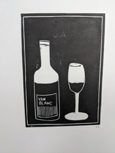 Load image into Gallery viewer, A close up of a black white wine print