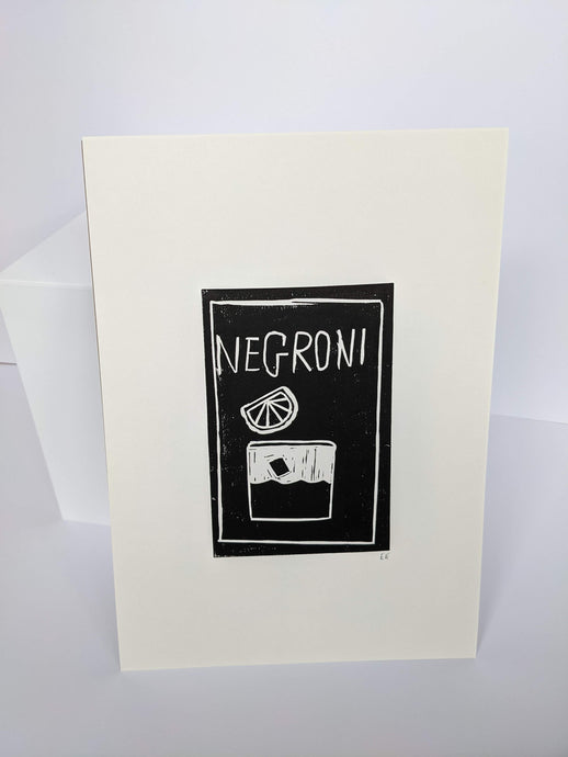 Black negroni cocktail print