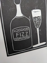 Load image into Gallery viewer, Close up of a black and white fizz print
