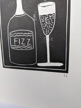 Load image into Gallery viewer, Close up of a black and white fizz print