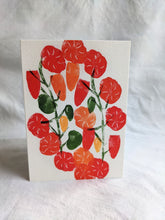 Load image into Gallery viewer, A white card with colourful tomatoes printed on the front