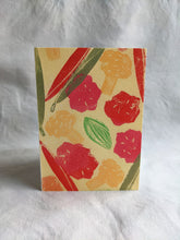 Load image into Gallery viewer, A white card with colourful pickles printed on the front
