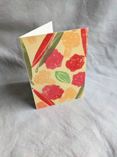 Load image into Gallery viewer, A white card with colourful pickles printed on the front
