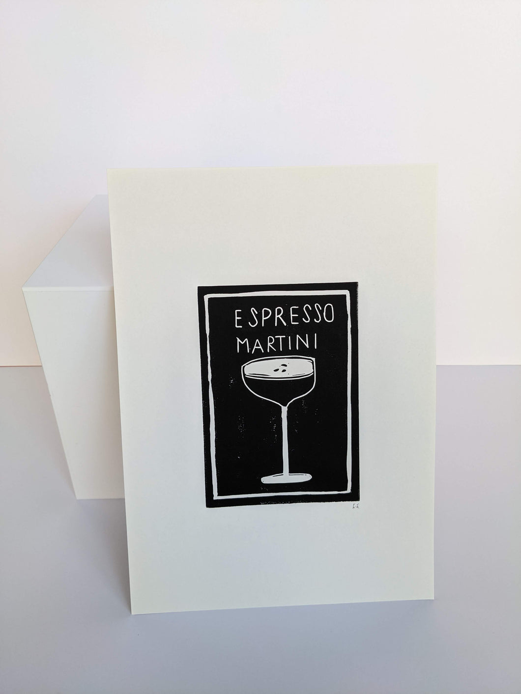 Black and white espresso martini cocktail print