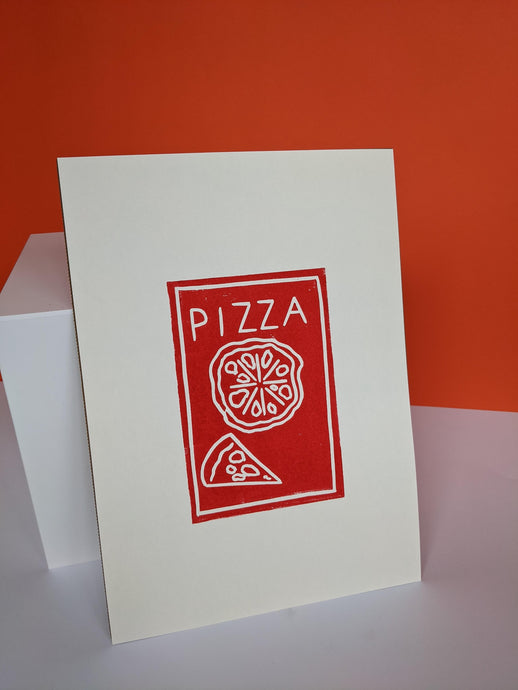 A red pizza print