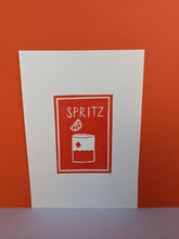 Load image into Gallery viewer, Orange spritz cocktail print on an orange background
