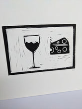 Load image into Gallery viewer, Close up of wine and cheese print
