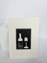 Load image into Gallery viewer, Black white wine print on a white background
