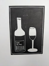 Load image into Gallery viewer, A close up of a black white wine print
