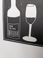 Load image into Gallery viewer, A close up of a black white wine print
