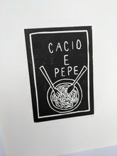 Load image into Gallery viewer, Close up of black cacio e pepe pasta print
