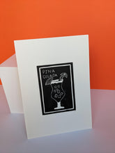 Load image into Gallery viewer, Pina colada cocktail print on an orange background
