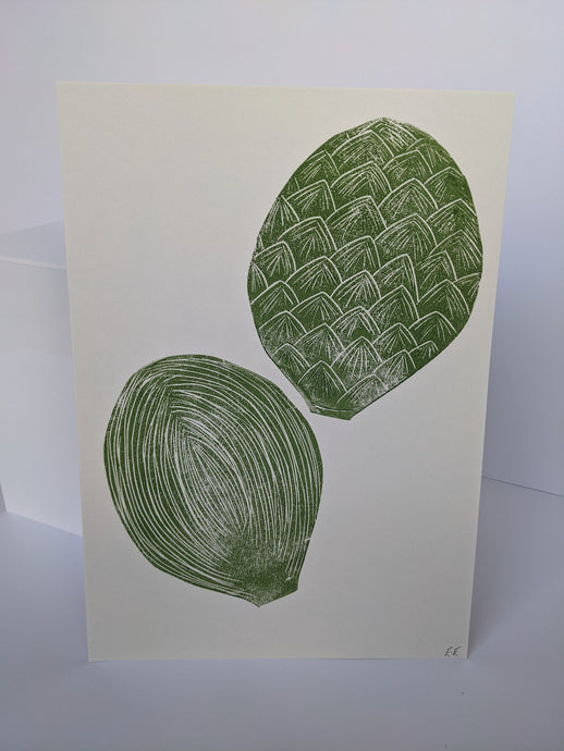 Green artichoke art print