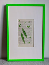 Load image into Gallery viewer, A slim green frame filled with a green pea pod print
