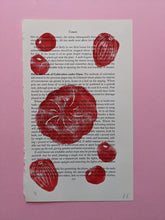 Load image into Gallery viewer, A tomato design printed onto old book paper
