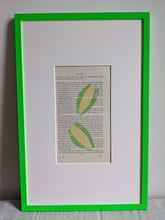 Load image into Gallery viewer, A slim green frame with a corn on the cob print inside
